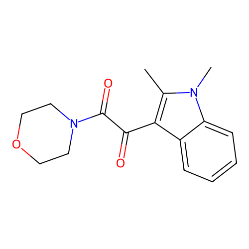 1-(1,2-dimethyl-1H-indol-3-yl)-2-morpholinoethane-1,2-dione structure