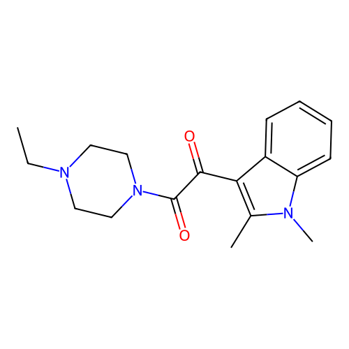 1-(1,2-dimethyl-1H-indol-3-yl)-2-(4-ethylpiperazin-1-yl)ethane-1,2-dione structure