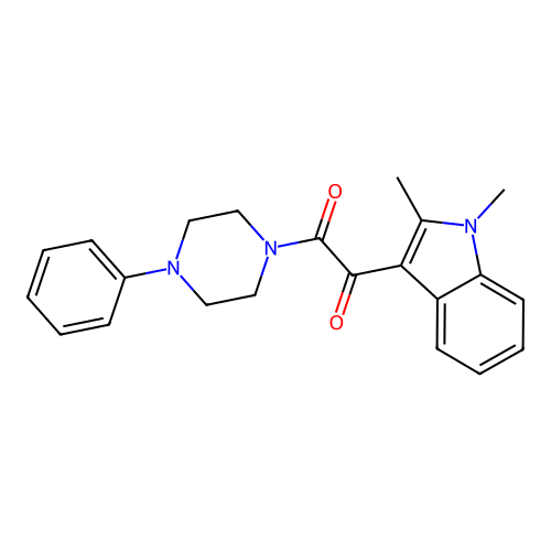1-(1,2-dimethyl-1H-indol-3-yl)-2-(4-phenylpiperazin-1-yl)ethane-1,2-dione structure