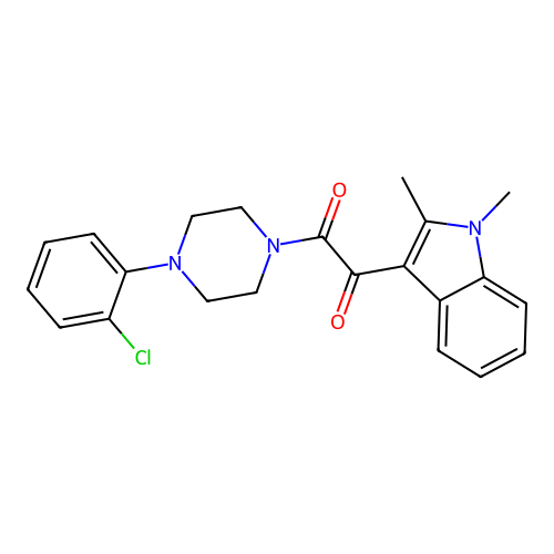 1-[4-(2-chlorophenyl)piperazin-1-yl]-2-(1,2-dimethyl-1H-indol-3-yl)ethane-1,2-dione structure