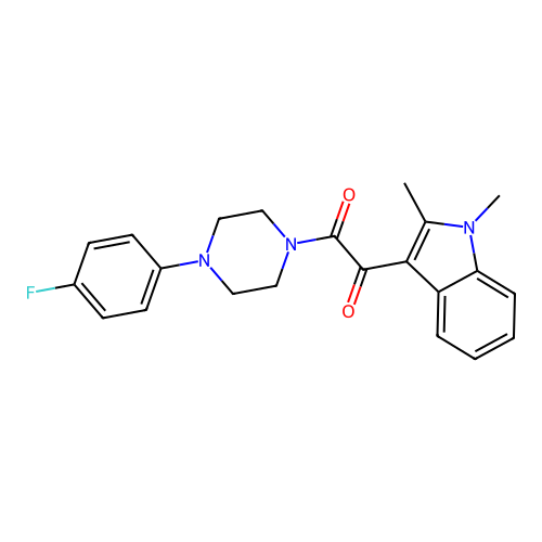1-(1,2-dimethyl-1H-indol-3-yl)-2-(4-(4-fluorophenyl)piperazin-1-yl)ethane-1,2-dione structure