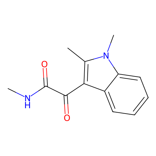 2-(1,2-dimethyl-1H-indol-3-yl)-N-methyl-2-oxoacetamide structure