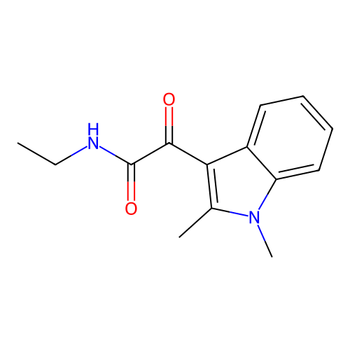 2-(1,2-dimethyl-1H-indol-3-yl)-N-ethyl-2-oxoacetamide structure