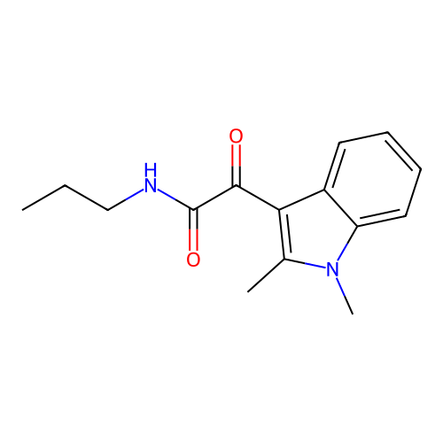 2-(1,2-dimethyl-1H-indol-3-yl)-2-oxo-N-propylacetamide structure