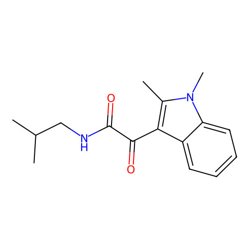 2-(1,2-dimethyl-1H-indol-3-yl)-N-isobutyl-2-oxoacetamide structure