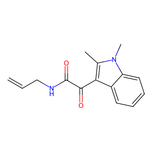 N-allyl-2-(1,2-dimethyl-1H-indol-3-yl)-2-oxoacetamide structure