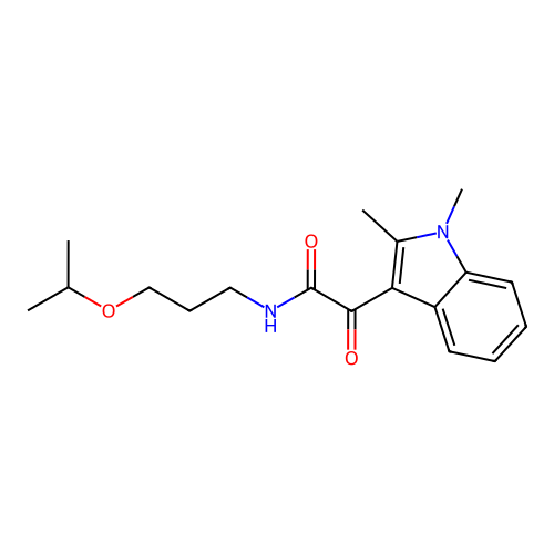 2-(1,2-dimethyl-1H-indol-3-yl)-N-(3-isopropoxypropyl)-2-oxoacetamide structure