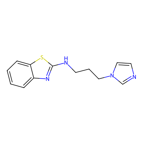 N-(3-(1H-imidazol-1-yl)propyl)benzo[d]thiazol-2-amine structure