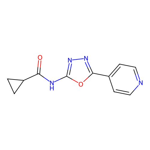 N-[5-(Pyridin-4-YL)-1,3,4-oxadiazol-2-YL]cyclopropanecarboxamide structure