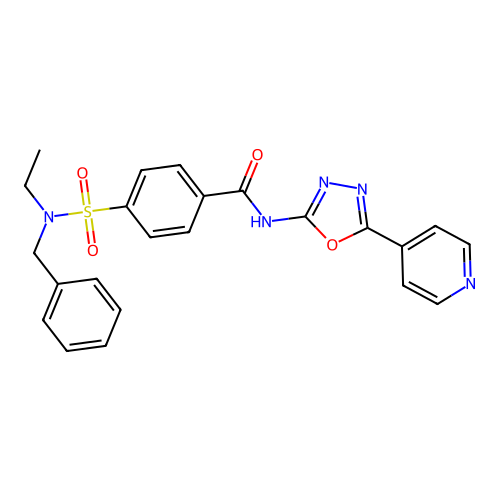 4-[benzyl(ethyl)sulfamoyl]-N-(5-pyridin-4-yl-1,3,4-oxadiazol-2-yl)benzamide structure