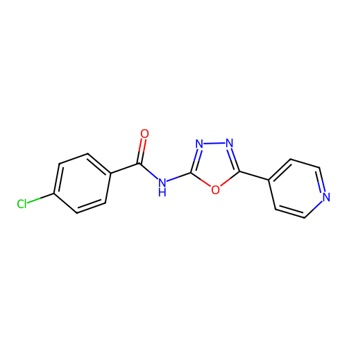 4-chloro-N-(5-pyridin-4-yl-1,3,4-oxadiazol-2-yl)benzamide structure
