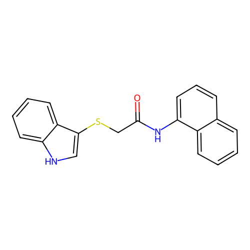 2-((1H-indol-3-yl)thio)-N-(naphthalen-1-yl)acetamide structure