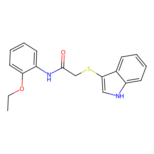 N-(2-ethoxyphenyl)-2-(1H-indol-3-ylsulfanyl)acetamide structure