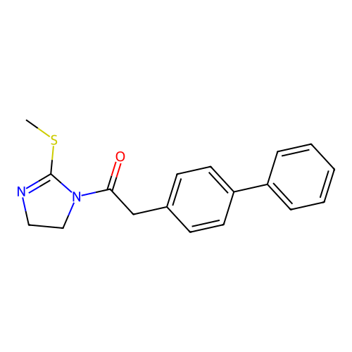1-(2-Methylsulfanyl-4,5-dihydroimidazol-1-yl)-2-(4-phenylphenyl)ethanone structure