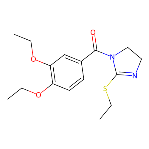 (3,4-diethoxyphenyl)(2-(ethylthio)-4,5-dihydro-1H-imidazol-1-yl)methanone structure