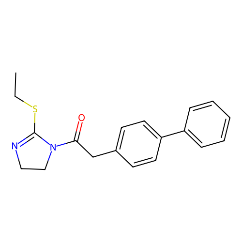 1-(2-Ethylsulfanyl-4,5-dihydroimidazol-1-yl)-2-(4-phenylphenyl)ethanone structure