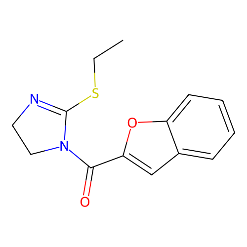 benzofuran-2-yl(2-(ethylthio)-4,5-dihydro-1H-imidazol-1-yl)methanone structure