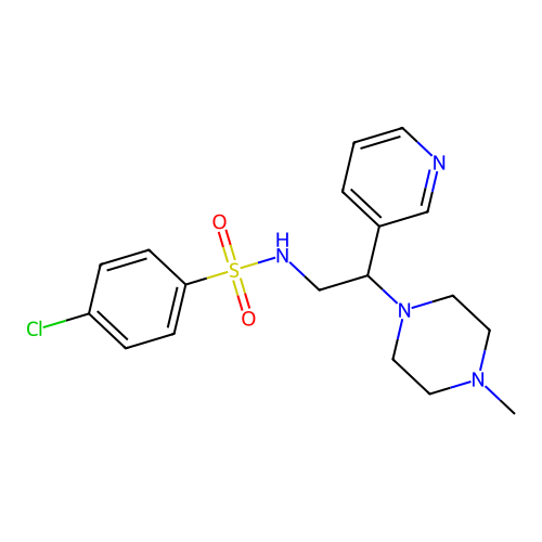 4-chloro-N-[2-(4-methylpiperazin-1-yl)-2-pyridin-3-ylethyl]benzenesulfonamide structure