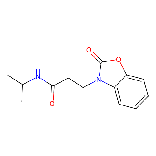 3-(2-oxo-1,3-benzoxazol-3-yl)-N-propan-2-ylpropanamide structure