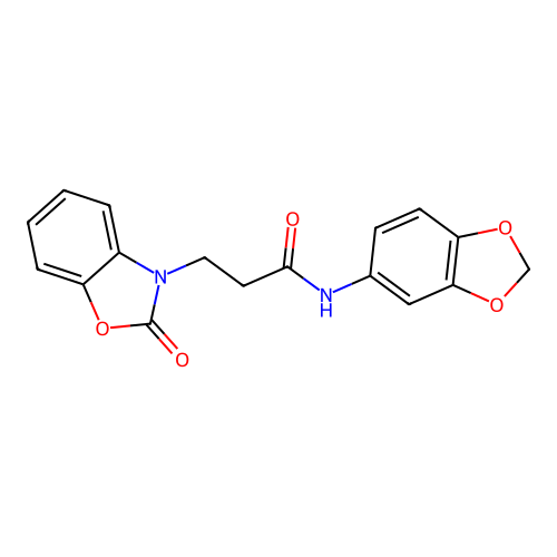 N-(1,3-benzodioxol-5-yl)-3-(2-oxo-1,3-benzoxazol-3-yl)propanamide structure