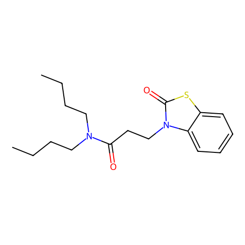 N,N-dibutyl-3-(2-oxo-2,3-dihydro-1,3-benzothiazol-3-yl)propanamide structure