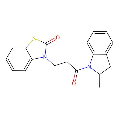 3-(3-(2-methylindolin-1-yl)-3-oxopropyl)benzo[d]thiazol-2(3H)-one structure