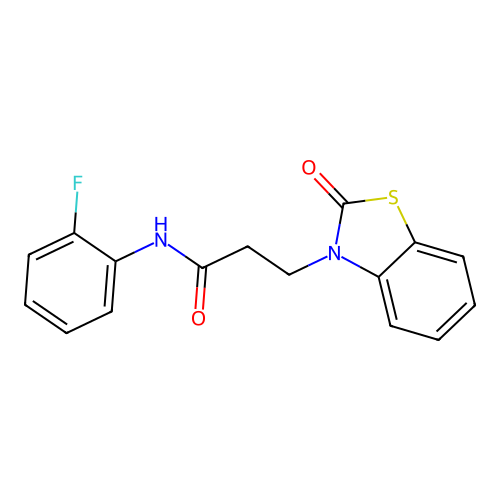 N-(2-fluorophenyl)-3-(2-oxobenzo[d]thiazol-3(2H)-yl)propanamide structure