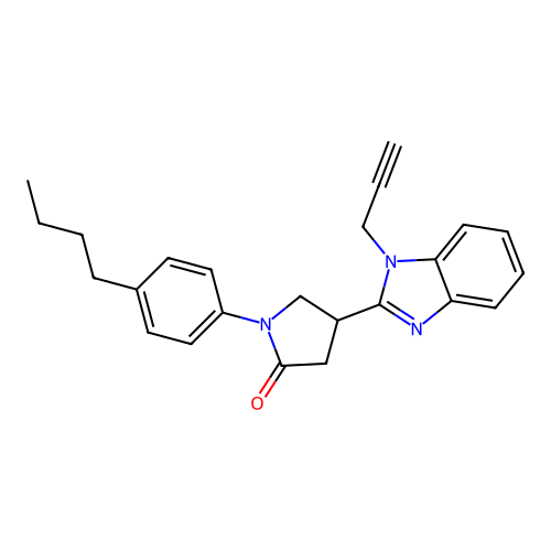 1-(4-butylphenyl)-4-[1-(prop-2-yn-1-yl)-1H-1,3-benzodiazol-2-yl]pyrrolidin-2-one structure
