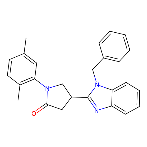 4-(1-benzyl-1H-benzimidazol-2-yl)-1-(2,5-dimethylphenyl)pyrrolidin-2-one structure