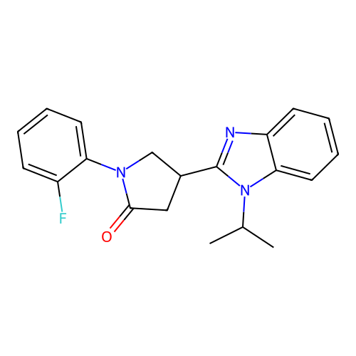1-(2-fluorophenyl)-4-[1-(propan-2-yl)-1H-1,3-benzodiazol-2-yl]pyrrolidin-2-one structure
