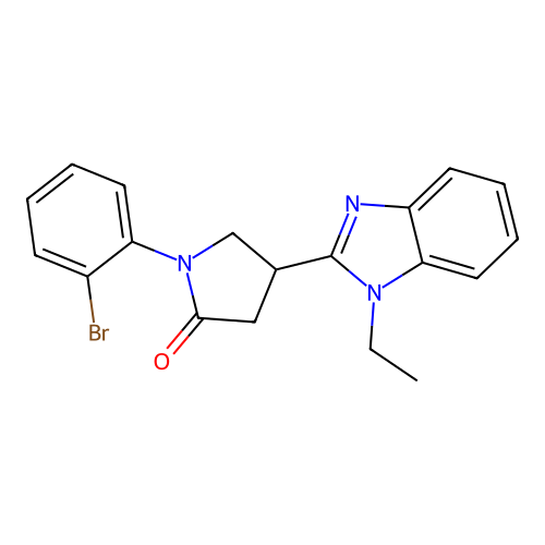 1-(2-bromophenyl)-4-(1-ethyl-1H-benzimidazol-2-yl)pyrrolidin-2-one structure