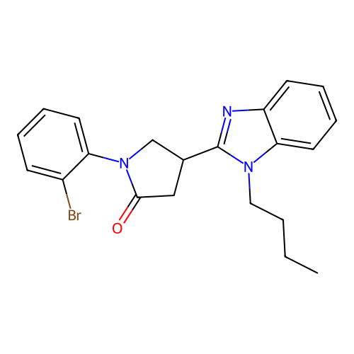 1-(2-bromophenyl)-4-(1-butyl-1H-1,3-benzodiazol-2-yl)pyrrolidin-2-one structure