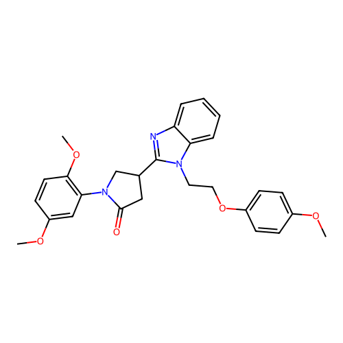 1-(2,5-dimethoxyphenyl)-4-{1-[2-(4-methoxyphenoxy)ethyl]-1H-1,3-benzodiazol-2-yl}pyrrolidin-2-one structure