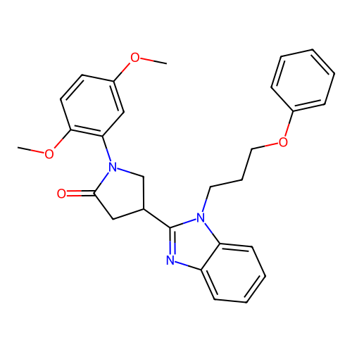 1-(2,5-Dimethoxyphenyl)-4-[1-(3-phenoxypropyl)benzimidazol-2-yl]pyrrolidin-2-one structure