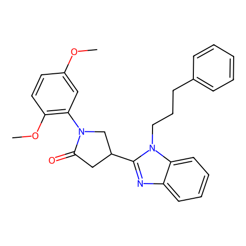 1-(2,5-dimethoxyphenyl)-4-[1-(3-phenylpropyl)-1H-1,3-benzodiazol-2-yl]pyrrolidin-2-one structure