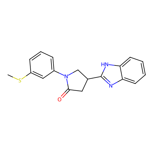 4-(1H-benzimidazol-2-yl)-1-[3-(methylsulfanyl)phenyl]pyrrolidin-2-one structure