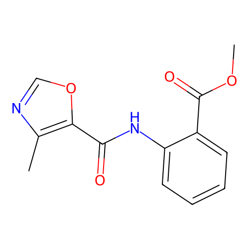 Methyl 2-(4-methyloxazole-5-carboxamido)benzoate structure
