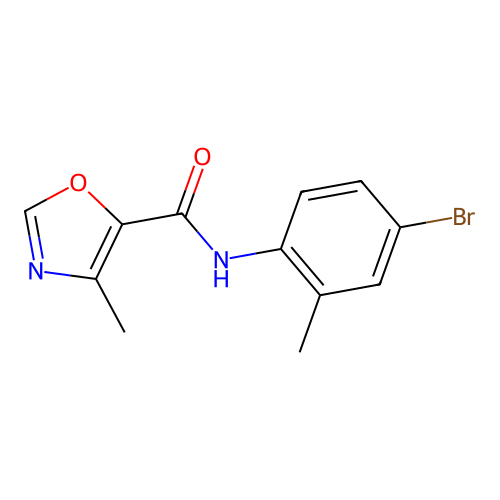N-(4-bromo-2-methylphenyl)-4-methyl-1,3-oxazole-5-carboxamide structure