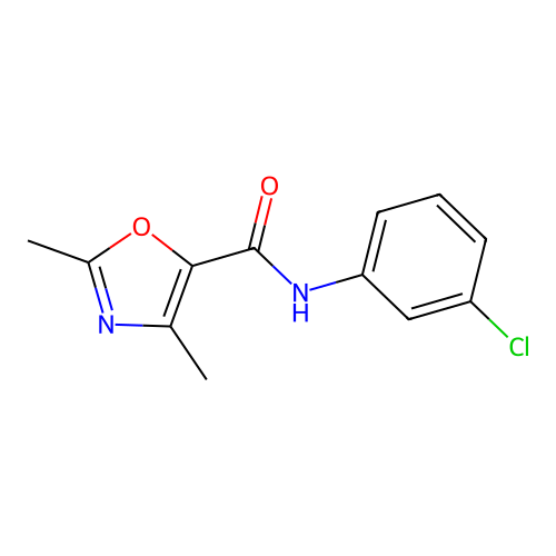 N-(3-chlorophenyl)-2,4-dimethyl-1,3-oxazole-5-carboxamide structure