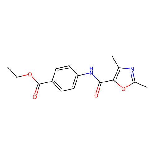 Ethyl 4-(2,4-dimethyloxazole-5-carboxamido)benzoate structure