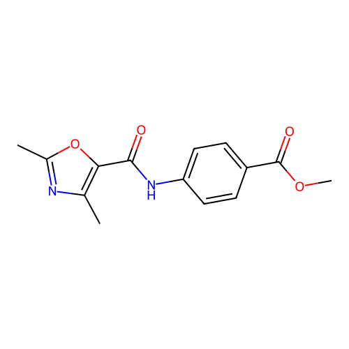 Methyl 4-(2,4-dimethyloxazole-5-carboxamido)benzoate structure