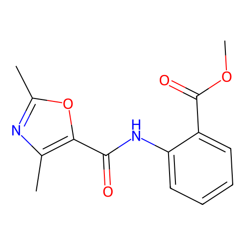 Methyl 2-(2,4-dimethyloxazole-5-carboxamido)benzoate structure