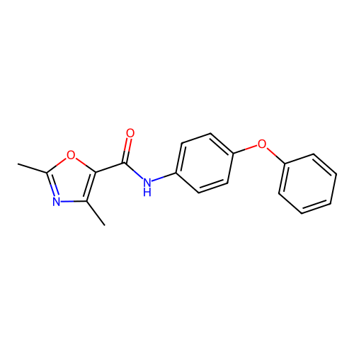 2,4-dimethyl-N-(4-phenoxyphenyl)-1,3-oxazole-5-carboxamide structure