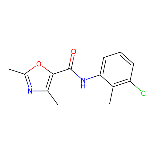 N-(3-chloro-2-methylphenyl)-2,4-dimethyl-1,3-oxazole-5-carboxamide structure