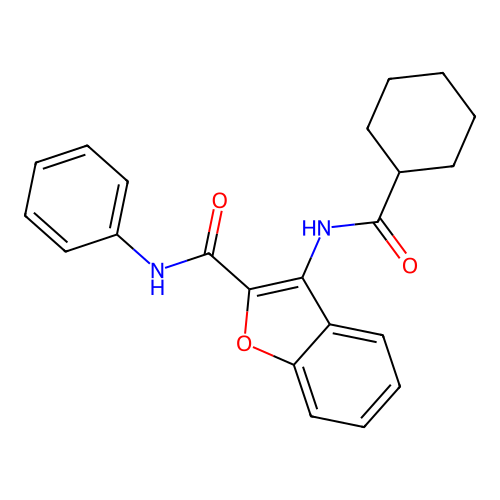 3-(cyclohexanecarboxamido)-N-phenylbenzofuran-2-carboxamide structure