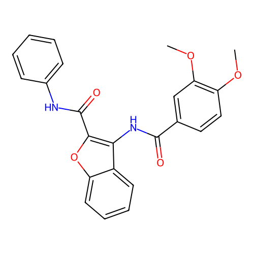 3-(3,4-dimethoxybenzamido)-N-phenylbenzofuran-2-carboxamide structure
