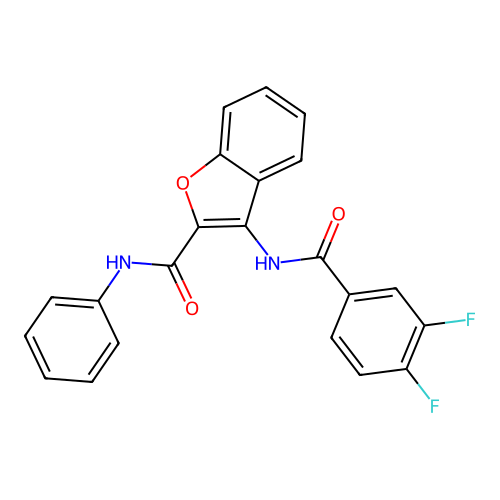 3-(3,4-difluorobenzamido)-N-phenylbenzofuran-2-carboxamide structure