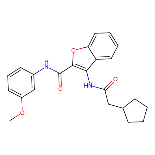 3-(2-cyclopentylacetamido)-N-(3-methoxyphenyl)benzofuran-2-carboxamide structure