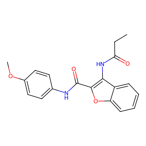 N-(4-methoxyphenyl)-3-propionamidobenzofuran-2-carboxamide structure