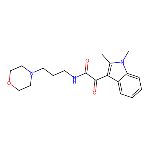 2-(1,2-dimethyl-1H-indol-3-yl)-N-(3-morpholinopropyl)-2-oxoacetamide structure